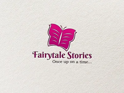 Fairytale Stories book store books logo butterfly butterfly logo fairytale logo fairytale stories kids books publications story books