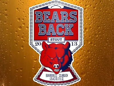BB-Beer 2013 animal bb bear beer cartoon chains cute design digital evil illustration label stout typography ui