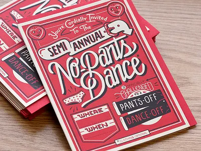 No Pants Dance card dance dance off delorenzo funny no pants pants off type typography