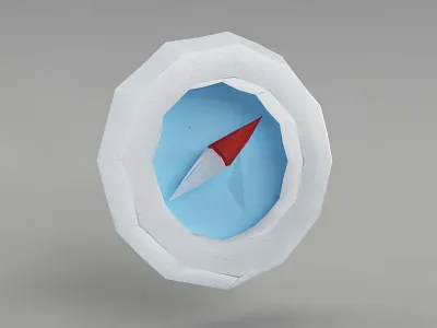 Safari papercraft icon 3d c4d cinema 4d icon icons mac osx paper papercraft papercut render rendering safari vray