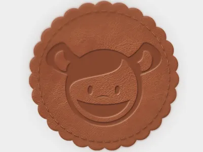 Rat Badge badge character design emboss leather rat ratz smile texture