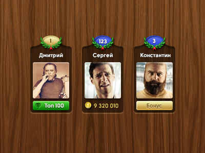 Top users face interface social ui web wood