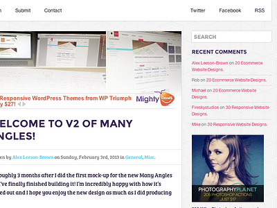 Many Angles V2 blog fireworks responsive wordpress