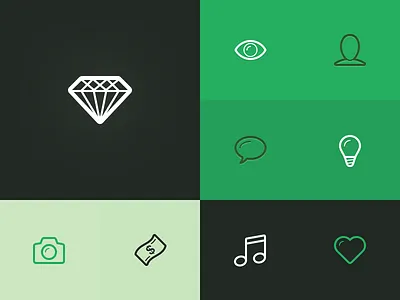 Linecons - 48 outline icons banknote calendar camera clip cloud diamond eye food heart key lab like location lock mail music news note params pen photo search shop sound star tag trash tv user video