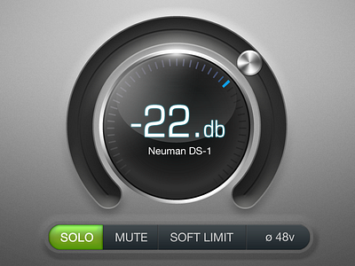 Volume Slider 3d audio bevel button button bar clean decibel glass gui iphone metal music radial slider ui value volume
