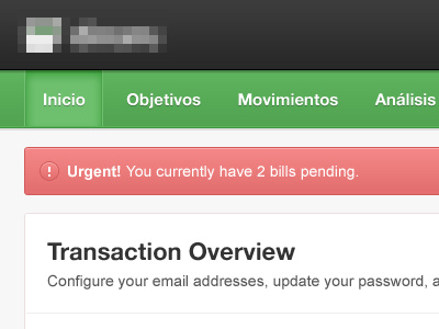 Transaction Dashboard Notification dashboard finance financial dashboard nav notification ui urgent user interface