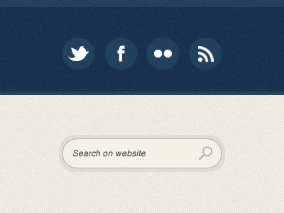 Header / Social Icons and Search Form flat design header search form social icons socialbar web design