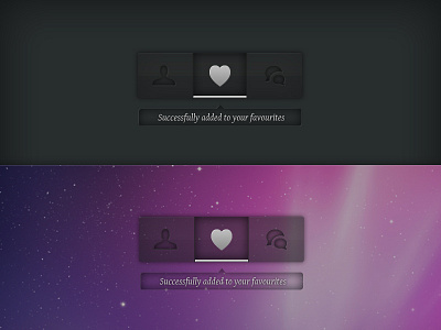 Transparent UI Style black button comment dark dropdown fav favourite heart hover id like love profile speech bubble transparent ui user user interface