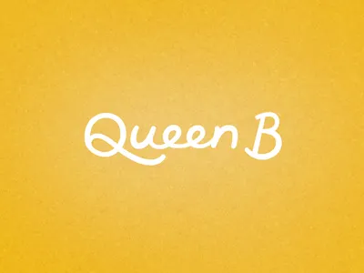 Queen B custom lettering lettering script type yellow