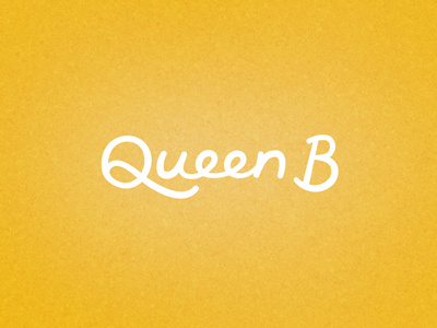 Queen B custom lettering lettering script type yellow