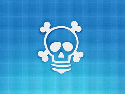 Killer Idea Icon blue death graphic design icon design iconography idea lamp paper skull