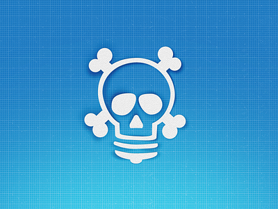 Killer Idea Icon blue death graphic design icon design iconography idea lamp paper skull