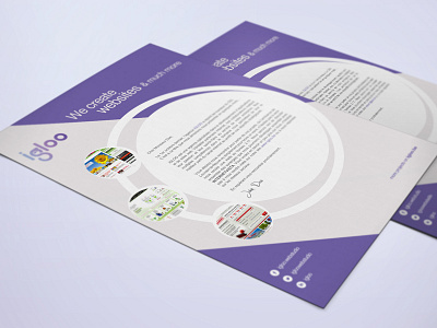 Letterhead Igloo branding corporate identity grey identity igloo letter letterhead news office print brand identity purple stationery