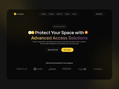 Lockspace - Security Landing page | Cybersecurity Website 3d branding cloud consulting cyber landing page cyber protection cyber threats cybersecurity data analytics data privacy encryption hackers home security network security password protect security smart home alarm ui ui ux webdesign