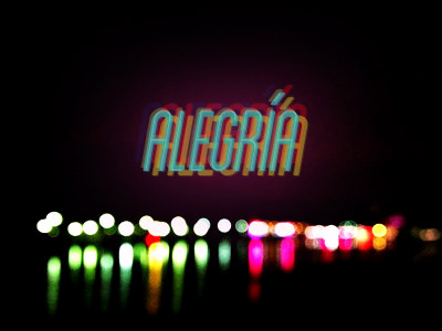 "Alegría" bokeh colors emotion feeling minimal minimalism night one word photo photography poster type typography