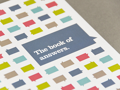 "The book of answers" cover brochure print