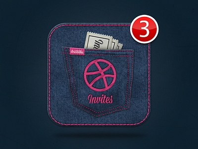 Dribbble Invites dribbble giveaway icon invitations invite invites ios jean jeans ticket