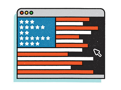 electronic polling icon illustration