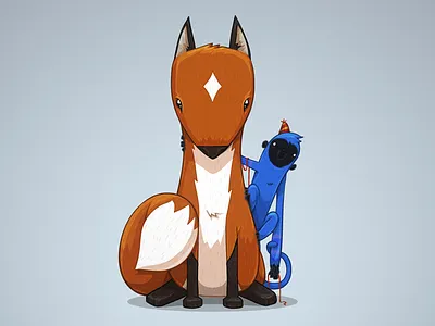 Hungry And Foolish animal character illustration vector