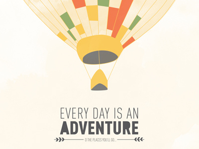 Dribbble Adventure adventure arrows colorful hot air balloons illustration type