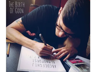 The Birth of Goon goon hand crafted hand drawn hand illustrated made made in america micron over type typeface typography with