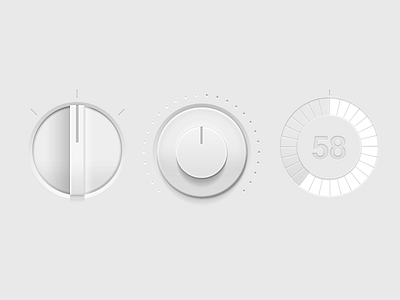 Tint Dials 2d 3d dials interface knob milky shading subtle tactile ui ux white