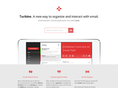 Turbine Splash Page app email ios ipad splash web