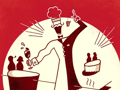 Escargot! deco drawing french illustration poster vintage wine