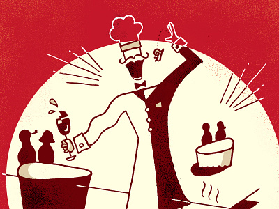 Escargot! deco drawing french illustration poster vintage wine