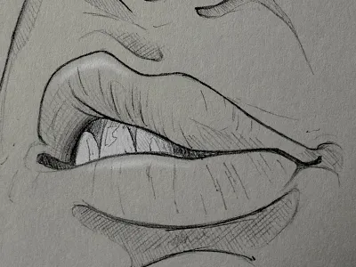 '13 Sketchbook Week #6.1 lips moleskine mouth pencil sketch sketchbook teeth