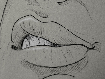 '13 Sketchbook Week #6.1 lips moleskine mouth pencil sketch sketchbook teeth