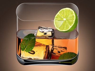 Cocktail iOS Icon apple cocktail digital painting drink icon illustration ios sketch