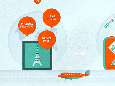 SELECT AN EXPERT icon 3 airport blue clouds expert green icon illustration iocns landmark location orange paris plane speechbubble sticker suitcase texture travel