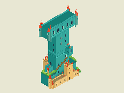 Letter i i illustration isometric letter typography