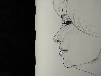 '13 Sketchbook Week #6.2 face joan madmen moleskine pencil sketch sketchbook