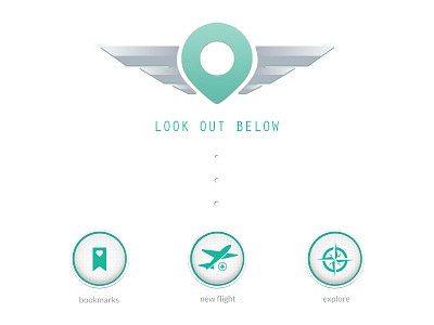 Look Out Below - Main app branding flight ipad look out below main page travel