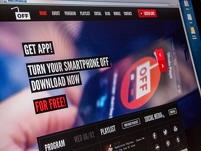 Offradio website gothic header monospace offradio online player radio redesign video website