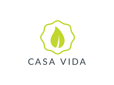 Casa Vida Logo Idea blue brand green identity leaf logo stamp