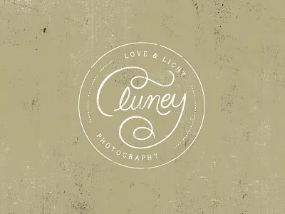 Cluney edits circle identity lettering logo script stamp