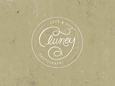 Cluney edits circle identity lettering logo script stamp