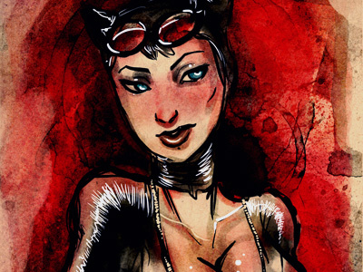 Selena Kyle catwoman digital inkpainting