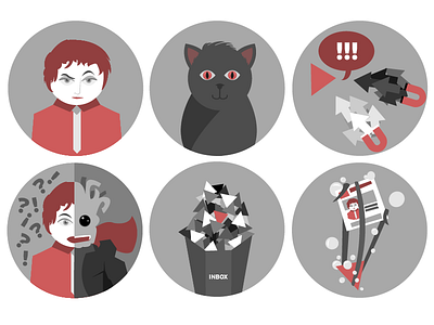 Red Iconography adobe illustrator cat david schwartz design human iconography icons images monochrome red web