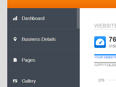 Dashboard WIP analytics chart css css3 dashboard navigation statistics wordpress wp admin