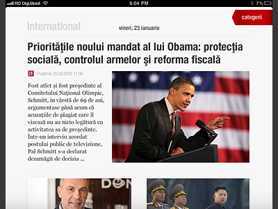 Revista Presei iPad App app application design ipad revistapresei