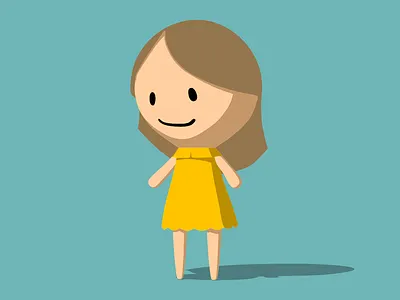 Girl 3d girl lopoly practice rendering ♥