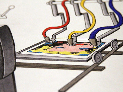 Polaroid Illustration – detail copic marker exploded view illustration