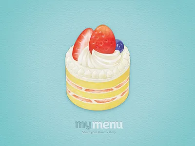 my menu - Strawberry Cake illustration