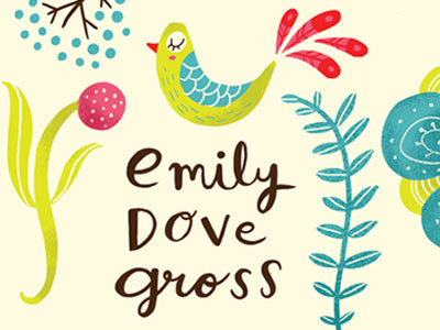 Self Promotional Postcard bird floral lettering pattern put a bird on it scandinavian