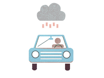 Undisclosed project 2 car halftone illustration rain vector weather