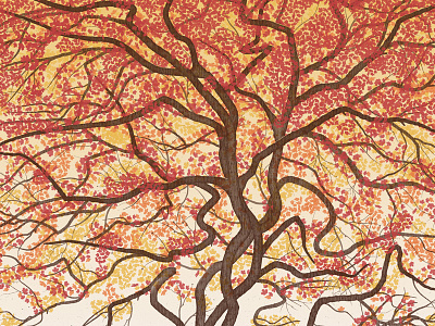 Elk Art Print art print autumn dan kuhlken dave matthews band deer elk fall leaves maple nathan goldman poster screenprint silkscreen tree vector